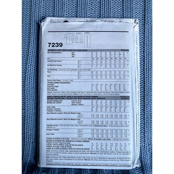 Simplicity 7239 Sewing pattern jacket pants swing mini skirt size 18w-24w - Picture 3 of 5